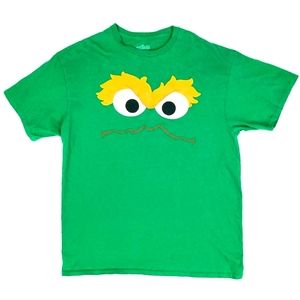 Sesame Street Oscar the Grouch Tee Green Short Sleeve T-Shirt Size Large